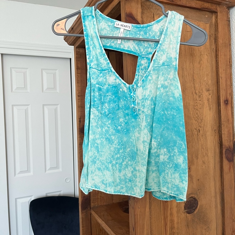 Blue crop LA Hearts top